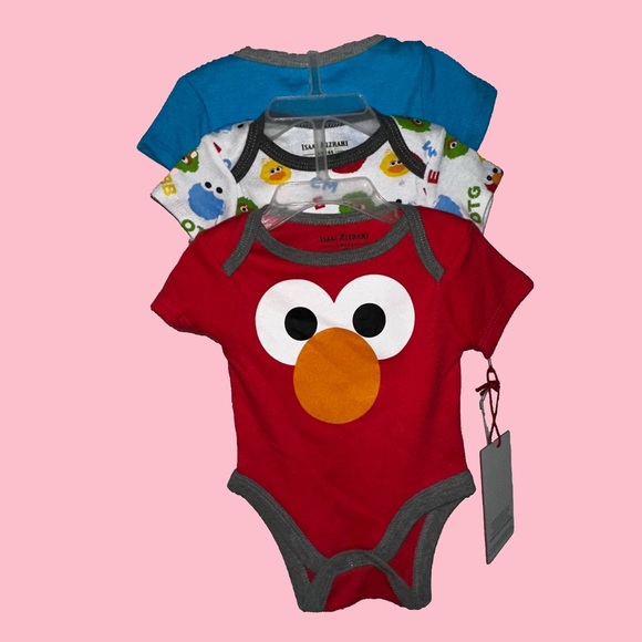 Isaac Mizrahi Elmo Onesie 3 pack - Picture 1 of 4